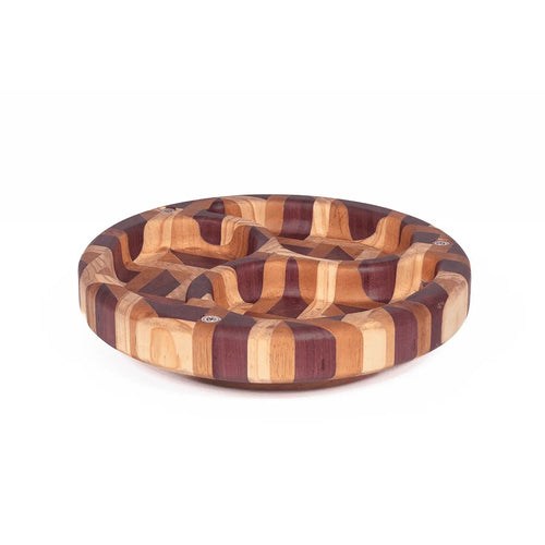 Bandeja Giratoria con Pivote de Acero Inoxidable y Tapa Removible (Diámetro 35 cm x Altura 11 cm ) - Patron B