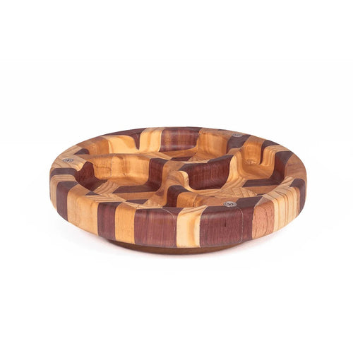 Bandeja Giratoria con Pivote de Acero Inoxidable y Tapa Removible (Diámetro 35 cm x Altura 11 cm ) - Patron C