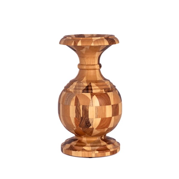 Florero Torneado con sistema interno de PVC para agua (Altura 41 cm x 21 cm x 21 cm )