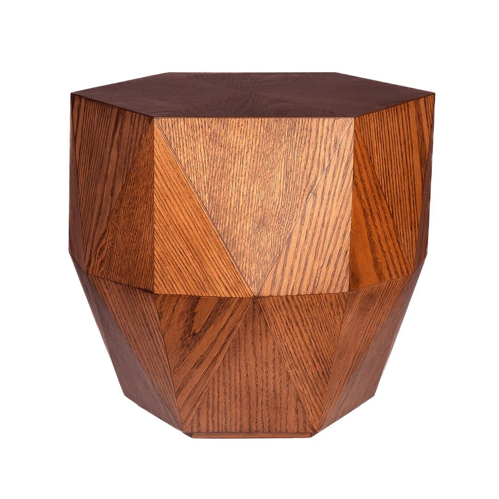 Mesa Hexagonal con Roble Natural (Diámetro: 44 cm Altura: 40 cm )