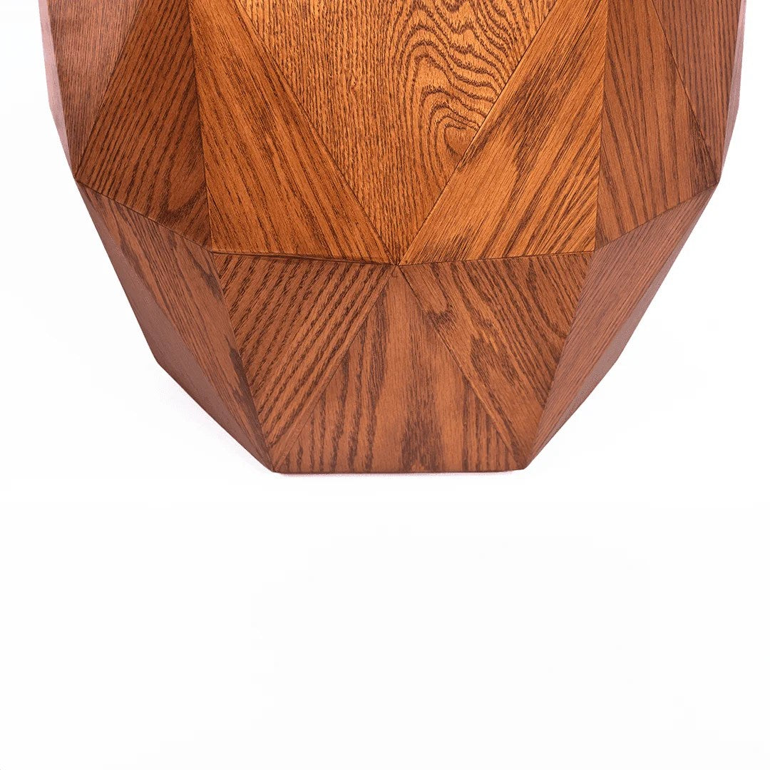 Mesa Hexagonal con Roble Natural (Diámetro: 44 cm Altura: 40 cm )